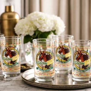 Vintage Kentucky Derby 113 Glasses Set of 6 Churchill Downs Louisville KY Horse